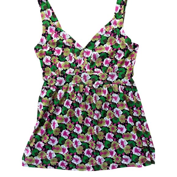 INC International Concepts Babydoll Smock Top Womens Small Floral Cottage Boho - Picture 1 of 6